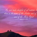 Ventura CA Two Trees at Sunset with Bible Verse